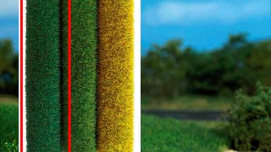 BUSCH 7210 — Трава тёмно-зелёная ~6 мм (рулон 500 × 400 мм ~0,2 м²), 1:10—1:200