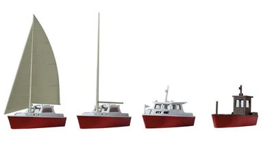 KIBRI 39160 — Катера и яхты (4 шт.), 1:87