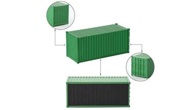 CMOD CON08720 green — 20 футовый контейнер (зеленый), 1:87