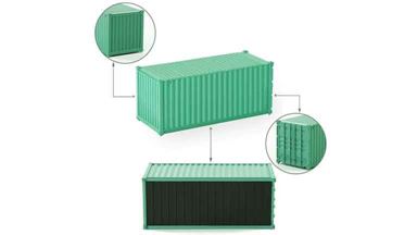CMOD CON08720 light green — 20 футовый контейнер (светло-зеленый), 1:87