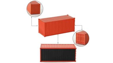 CMOD CON08720 light red — 20 футовый контейнер (светло-красный), 1:87