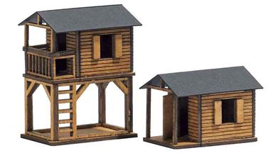BUSCH 1486 — Детские игровые домики из дерева (2 шт.), 1:72—1:100