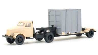 MINIATURMODELLE 039223 — Седельный тягач ГАЗ-51П и полуприцеп с контейнером, 1:87, 1956—1975, СССР