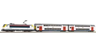 PIKO 97943 — Аналоговый стартовый набор «Пассажирский поезд с электровозом Rh E186», H0, VI, SNCB