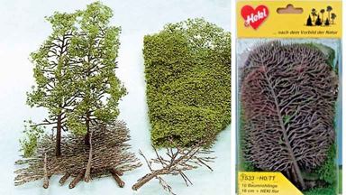 HEKI 1533 — Лиственные деревья (10 каркасов ~180 мм и листва), 1:35—1:120