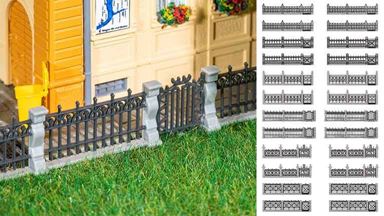 FALLER 180417 — Кованый забор с воротами (~1936 мм), 1:72—1:100, II