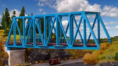 VOLLMER 42546 — Металлический однопутный железнодорожный мост (~360 × 40 мм), 1:87