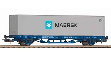 PIKO 97162 — Фитинговая платформа Lgs579 груженная 40" контейнером «MAERSK», H0, VI, PKP Cargo
