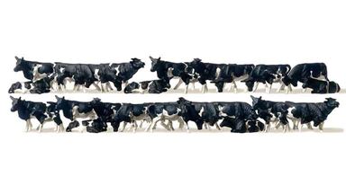 PREISER 14408 — Коровы черно-белые (30 фигурки), 1:87