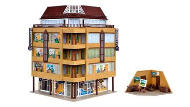 VOLLMER 43800 — Современный городской угловой дом с мастерской на крыше, 1:87