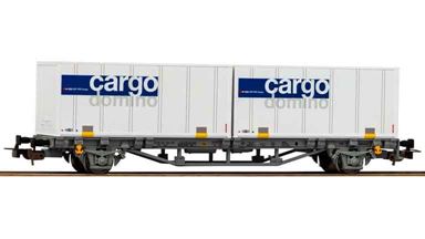 PIKO 58732 — Фитинговая платформа с 2-мя 20" контейнерами «Cargo Domino», H0, V, SBB