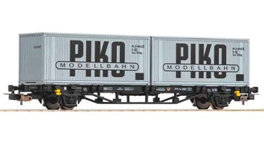 PIKO 27709 — Фитинговая платформа с 2 × 20" контейнерами «PIKO», H0, IV, DR