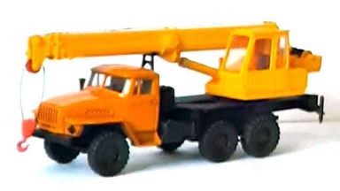 RUSAM-URAL-4320-AK — Автокран «Ивановец»  (3 колена выдвижной) на базе Урал, 1:87, 1977, СССР