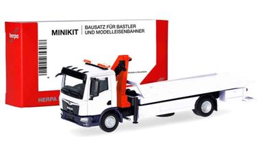 HERPA 014052 — Платформенный эвакуатор MAN® TGM с краном (для сборки), 1:87