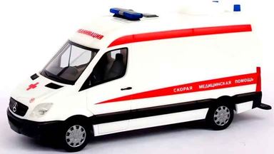 RUSAM-MB-Sprinter-03-1 — Автофургон Mercedes-Benz® Sprinter медицинской службы «Реанимация», 1:87, РФ