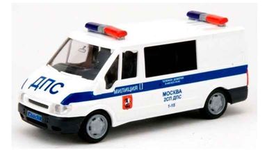 RUSAM-FORD-03-2 — Микроавтобус Ford® «ДПС» «Милиция» «Москва 2СП», 1:87, 1993—2011, РФ (Москва)