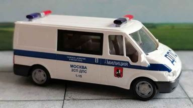 RUSAM-FORD-03-2 — Микроавтобус Ford® «ДПС» «Милиция» «Москва 2СП», 1:87, 1993—2011, РФ (Москва)