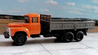 RUSAM-ZIL-133G-12-350 — Автомобиль ЗиЛ 133Г (оранжевый) низкий борт (серый), 1:87, 1975—1982, СССР