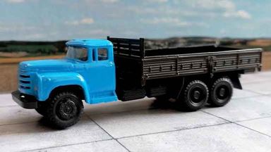 RUSAM-ZIL-133GY-10-650 — Автомобиль ЗиЛ 133ГЯ (голубой) низкий борт (серый), 1:87, 1975—1982, СССР