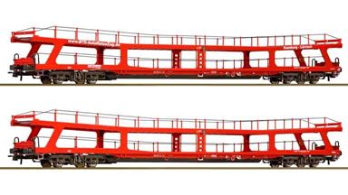 ROCO 77047 — Платформы-автомобилевозы DDm «BahnTouristikExpress» (2 вагона), H0, VI, BTE