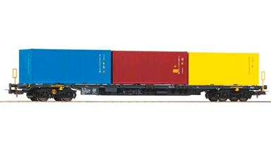 Показать информацию о PIKO 24634 PIKO 24634 — Фитинговая платформа Sgnss с 3 × 20" контейнерами, H0, VI, ČD