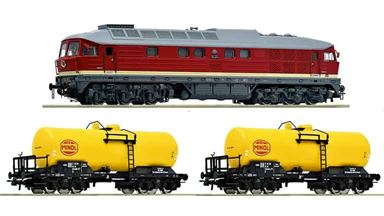 ROCO 7310039-6600199 — Дизельный поезд BR 132 (звук) и 2 цистерны «MINOL», H0, IV, DR