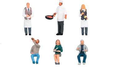 FALLER 151704 — Официанты и посетители ресторана (6 фигурок), 1:87