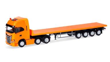 HERPA 318259 — Седельный тягач Iveco® S-Way с полуприцепом (оранжевый), 1:87