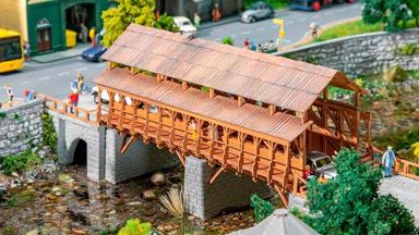 FALLER 120527 — Деревянный железнодорожный мост, 1:72—1:100, 1880–1920