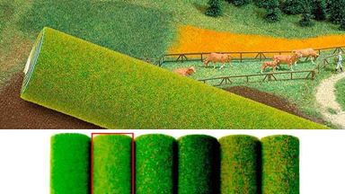 BUSCH 7281 — Трава «Весенний луг» (рулон 2500 × 1000 мм ≈2,5 м²), 1:35—1:250