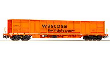 PIKO 24553 — Фитинговая платформа Sgnns груженная 40" контейнером «Wascosa», H0, V, CH-Wasco