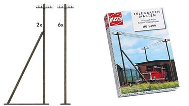 BUSCH 1499 — Телеграфные столбы ~93 мм (8 мачт), 1:87