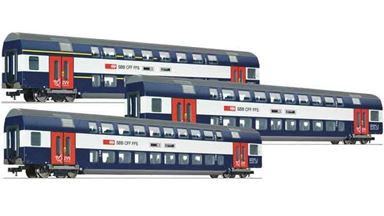 ROCO 64132X1 — Двухэтажный вагон DoSto 2/2, 1/2 класса, H0 (1:93), VI, SBB, DC