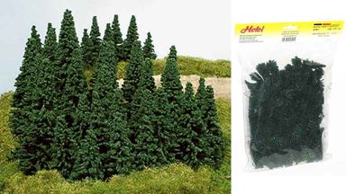 HEKI 2191 — Ели (100 деревьев без корневой основы ~50—70 мм), 1:72—1:220, сделано в Германии