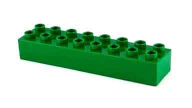 CIDDI TOYS 10173-8 — Блок 2 × 8 зелёный (1 кирпичик) совместим с LEGO Duplo®