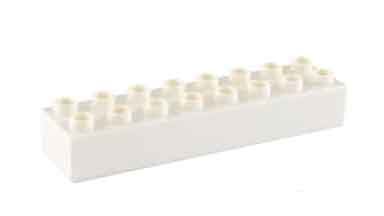CIDDI TOYS 10175-8 — Блок 2 × 8 белый (1 кирпичик) совместим с LEGO Duplo®