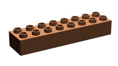 CIDDI TOYS 10176-8 — Блок 2 × 8 коричневый (1 кирпичик) совместим с LEGO Duplo®