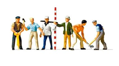 PREISER 10030 — Рабочие (6 фигурок), 1:87