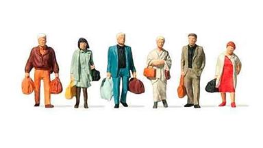 PREISER 14070 — Прохожие на железной дороге (6 фигурок), 1:87