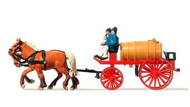 PREISER 30426 — Конная пожарная повозка для воды (4 фигурки и аксессуары), 1:87, 1900