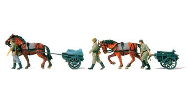 PREISER 16576 — Минометный прицеп If. 9 (набор неокрашенных фигурок), 1:87, 1939—1945, Вермахт