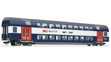 Показать информацию о ROCO 64132X1 ROCO 64132X1 — Двухэтажный вагон DoSto 2/2, 1/2 класса, H0 (1:93), VI, SBB, DC