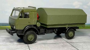 RUSAM-KABAZ-4350-15-000 — Автомобиль КабАЗ бортовой с тентом, 1:87, 1979, СССР