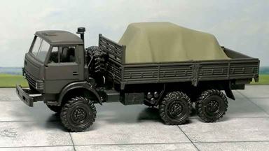 RUSAM-KABAZ-4310-10-001 — Автомобиль КабАЗ бортовой с грузом под брезентом, 1:87, 1979, СССР